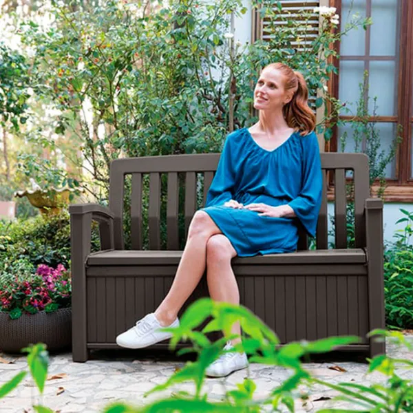 Scaun de grădină Keter Patio Bench Plastic/ Plastic/ Brown photo 5