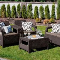 Set mobilă terasă Keter Corfu Plastic/ Plastic/ Plastic/ Brown photo 2