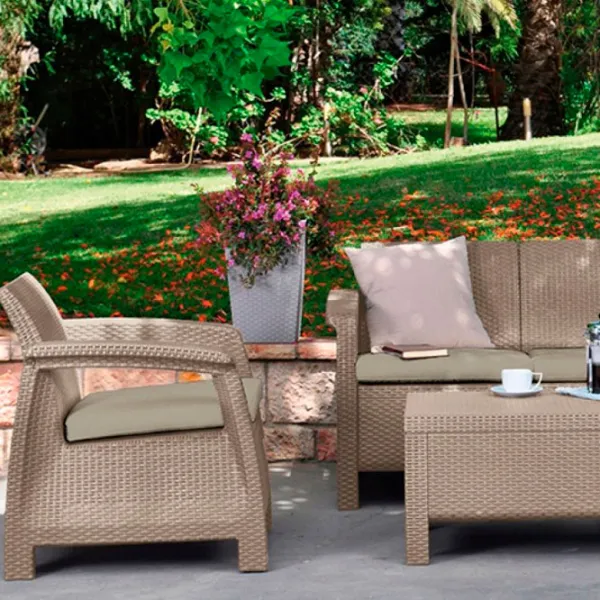 Set mobilă terasă Keter Corfu Plastic/ Plastic/ Plastic/ Cappucino photo 2