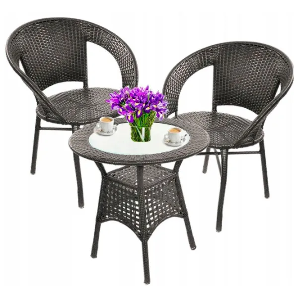 Set mobilă terasă Jumi OM-397170 Aluminiu/ Plastic/ Plastic/ Brown photo 2
