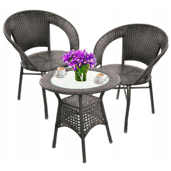 Set mobilă terasă Jumi OM-397170 Aluminiu/ Plastic/ Plastic/ Brown photo 2