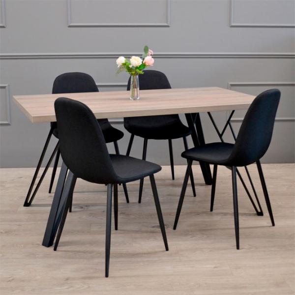 Scaun de bucătărie DecoPrim C-710 Stofă/ Black photo 7