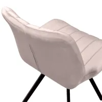Scaun de bucătărie DecoPrim Orson Catifea/ Beige Black photo 7