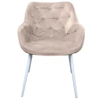Scaun de bucătărie DecoPrim Lotus Catifea/ Cappucino White photo 2
