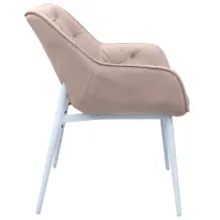 Scaun de bucătărie DecoPrim Lotus Catifea/ Cappucino White photo 3
