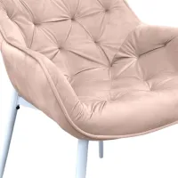 Scaun de bucătărie DecoPrim Lotus Catifea/ Cappucino White photo 5