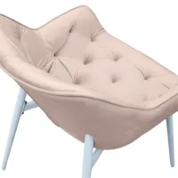 Scaun de bucătărie DecoPrim Lotus Catifea/ Cappucino White photo 8