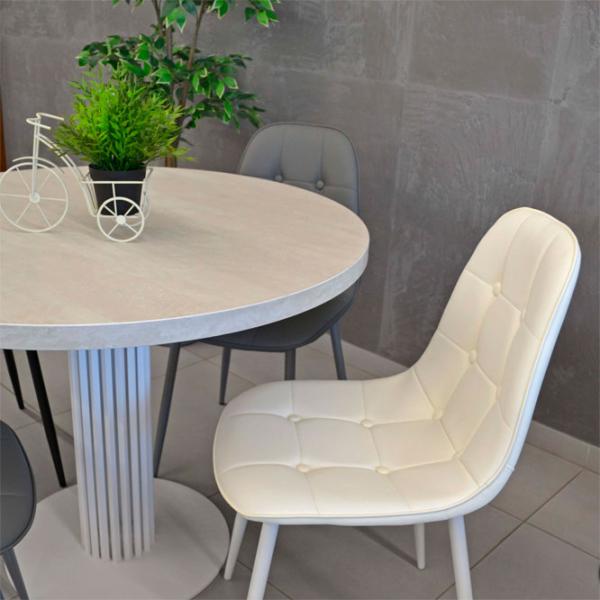 Scaun de bucătărie DecoPrim M-01-3 63TP Piele artificială/ White photo 8