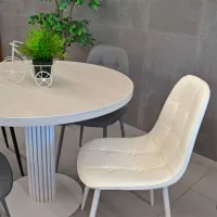 Scaun de bucătărie DecoPrim M-01-3 63TP Piele artificială/ White photo 8