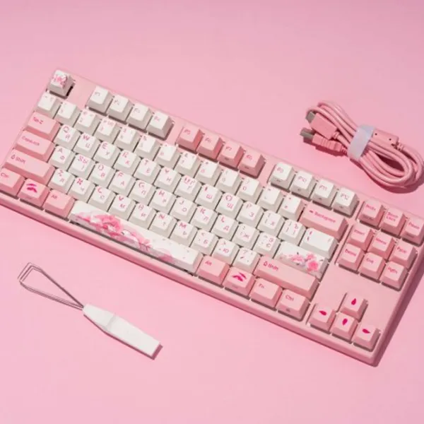 Tastatură Varmilo Sakura R2 Cherry MX Red Fără fir + Cu fir/ Pink photo 14