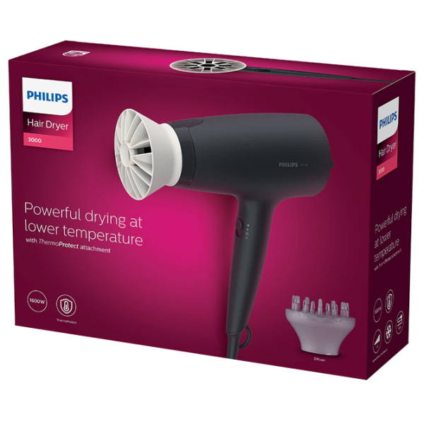 Uscător de păr Philips BHD302/30 1600 W / Black photo 4