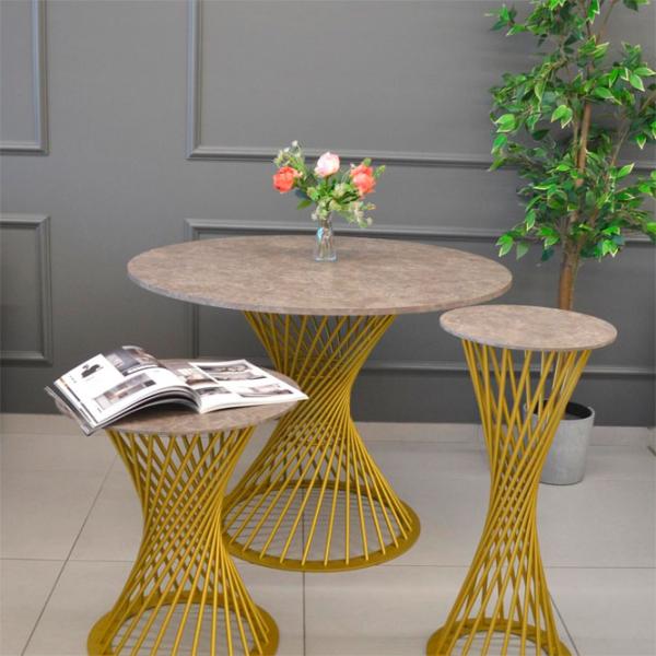 Masă de bucătărie DecoPrim Cleaf Inflorat PAL/ Gold photo 2 Masă de bucătărie DecoPrim Cleaf Inflorat PAL/ Gold photo 2