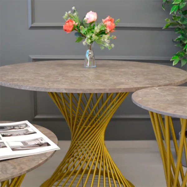 Masă de bucătărie DecoPrim Cleaf Inflorat PAL/ Gold photo 3 Masă de bucătărie DecoPrim Cleaf Inflorat PAL/ Gold photo 3