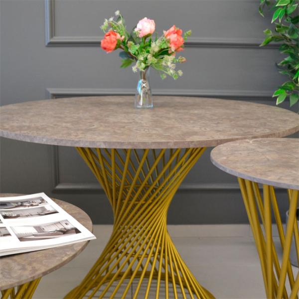 Masă de bucătărie DecoPrim Cleaf Inflorat PAL/ Gold photo 3 Masă de bucătărie DecoPrim Cleaf Inflorat PAL/ Gold photo 3