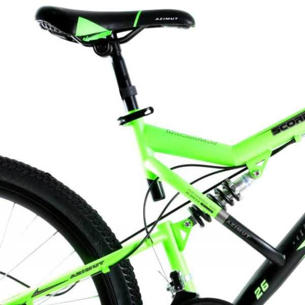 Bicicletă Azimut Scorpion 26" 19" Oțel/ Black Green photo 5 Bicicletă Azimut Scorpion 26" 19" Oțel/ Black Green photo 5