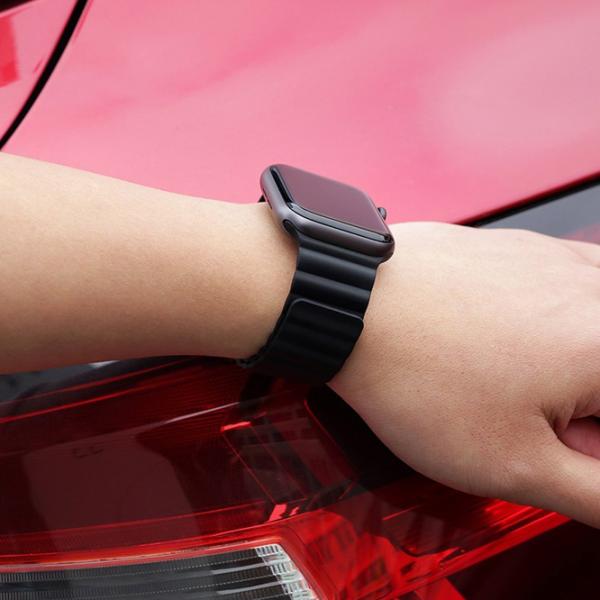 Ремешок Apple Watch WA07 Flexible series magnetic strap Силикон/
42, 44, 45, 49 мм / Черный  photo 4