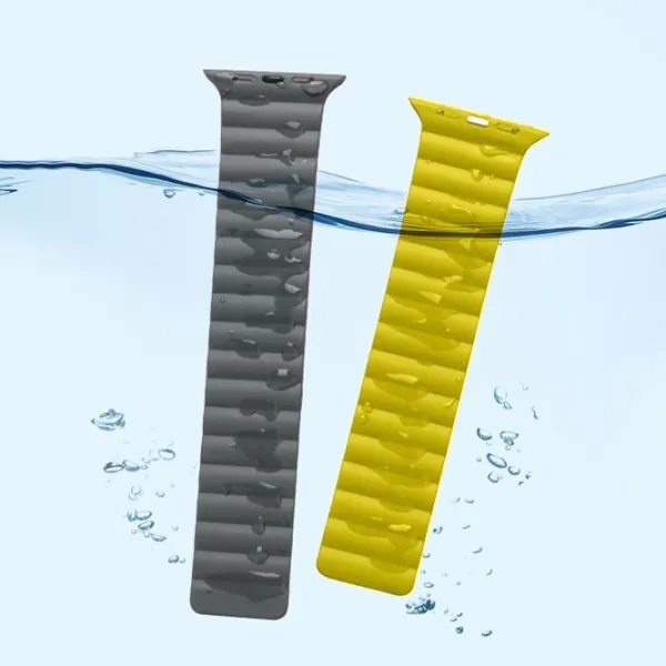 Ремешок Apple Watch WA07 Flexible series magnetic strap Силикон/
42, 44, 45, 49 мм / Серый Желтый photo 3