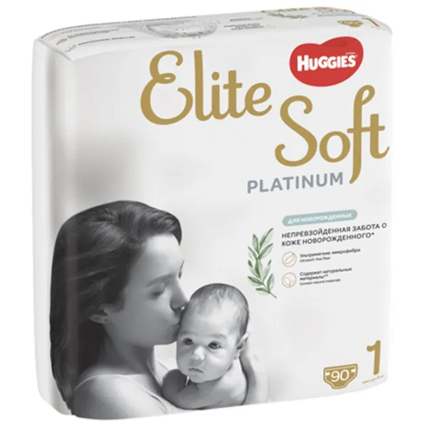 Подгузники для детей Huggies Elite Soft Platinum Mega 1 1 0 - 5 кг/ 90 шт. photo 3