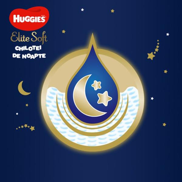 Подгузники для детей Huggies Elite Soft Overnights Pants Small 4 4 9 - 14 кг/ 19 шт. photo 4
