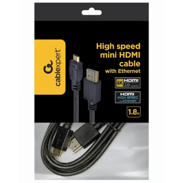 Cablu video Cablexpert HDMI + mini HDMI 1.8 m/ Black photo 4 Cablu video Cablexpert HDMI + mini HDMI 1.8 m/ Black photo 4