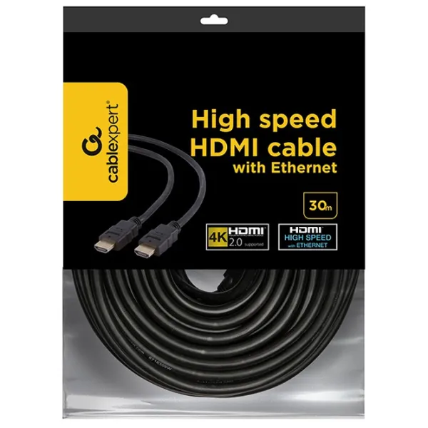 Cablu video Cablexpert HDMI + HDMI 30 m/ Black photo 3