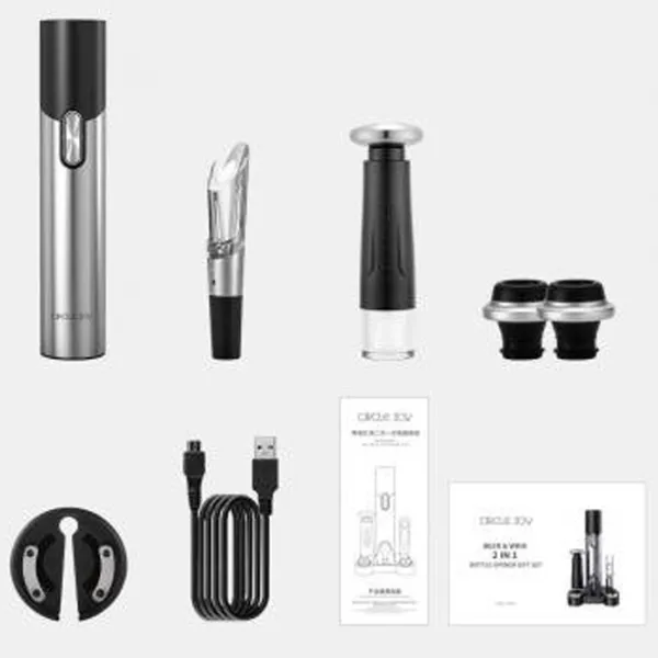 Set desfacător de vin Circle Joy CJ-TZ09  25 W / Gray photo 6