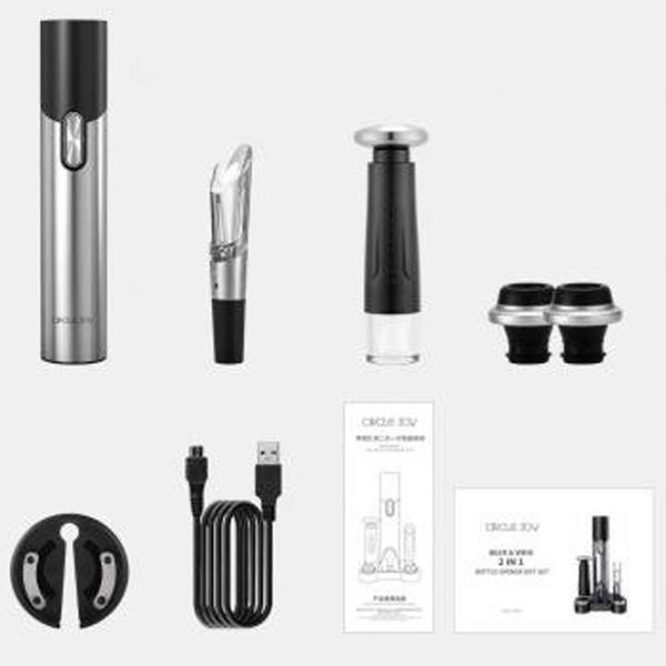 Set desfacător de vin Circle Joy CJ-TZ09  25 W / Gray photo 6