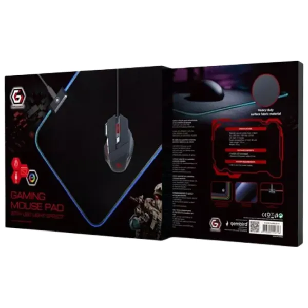 Covoraș pentru mouse Gembird MP-GAMELED-M Black photo 4