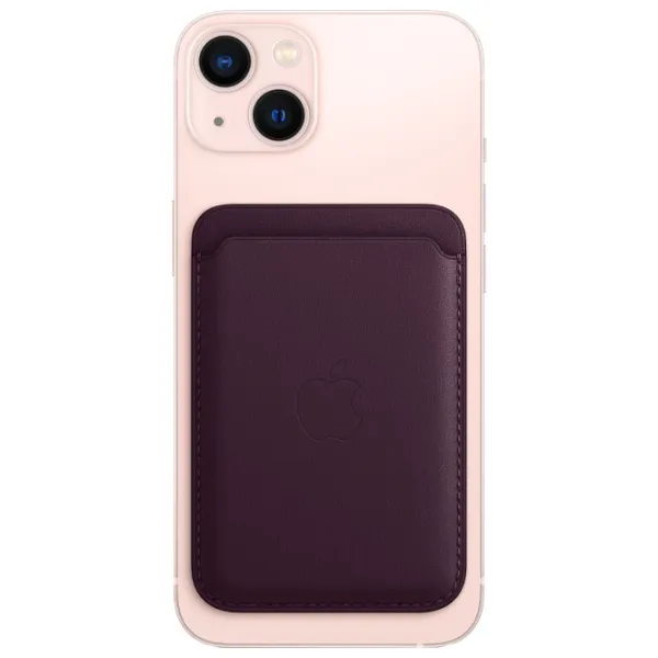Husă Portmoneu Apple iPhone 12 - 14 All Apple/ MagSafe Back/ Piele/ Dark Cherry photo 3