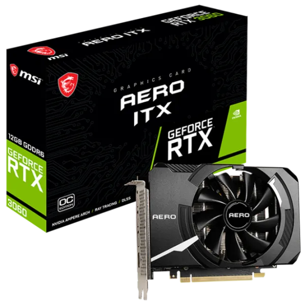 Placă video MSI GeForce RTX 3060 AERO ITX OC PCI Express x16 4.0 / 12 GB photo 5 Placă video MSI GeForce RTX 3060 AERO ITX OC PCI Express x16 4.0 / 12 GB photo 5