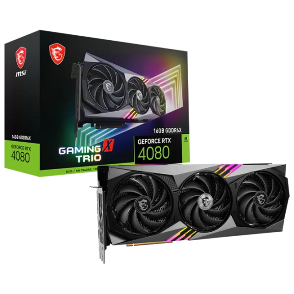 Видеокарта MSI GeForce RTX 4080 16GB GAMING X TRIO PCI Express x16 4.0 / 16 ГБ photo 7 Видеокарта MSI GeForce RTX 4080 16GB GAMING X TRIO PCI Express x16 4.0 / 16 ГБ photo 7