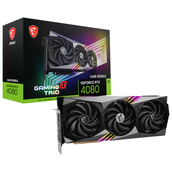 Видеокарта MSI GeForce RTX 4080 16GB GAMING X TRIO PCI Express x16 4.0 / 16 ГБ photo 7 Видеокарта MSI GeForce RTX 4080 16GB GAMING X TRIO PCI Express x16 4.0 / 16 ГБ photo 7