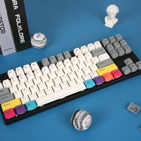 Tastatură Varmilo VEA87 CMYK Cherry MX Silent Red Cu fir/ Multicolor photo 9