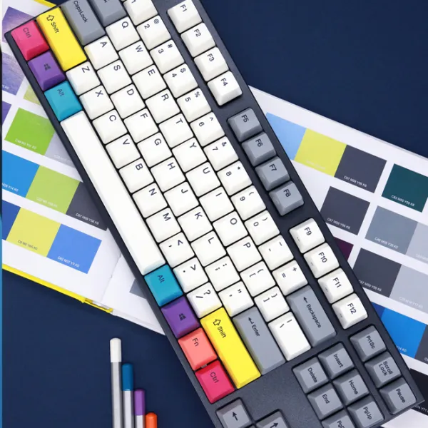 Tastatură Varmilo VEA87 CMYK Cherry MX Silent Red Cu fir/ Multicolor photo 11