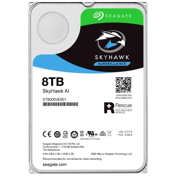 HDD Seagate SkyHawk AI Surveillance 8 TB ST8000VE001/ Silver photo 2