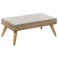 Set mobilă terasă Jumi Malmo Ratan artificial/ Sticlă/ Rattan artificial/ Beige photo 3
