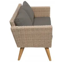 Set mobilă terasă Jumi Malmo Ratan artificial/ Sticlă/ Rattan artificial/ Beige photo 5