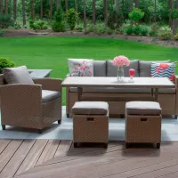 Set mobilă terasă Jumi Milano Ratan artificial/ Polipropilenă/ Rattan artificial/ Beige photo 6
