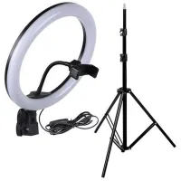 Trepied cu lampă Selfie Ring Light MJ33 304 mm Black photo 2