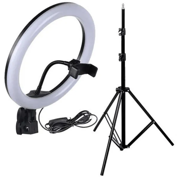 Trepied cu lampă Selfie Ring Light M30E 304 mm Black photo 3