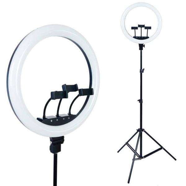 Штатив с круглой лампой Selfie Ring Light M18K 18" Черный photo 2