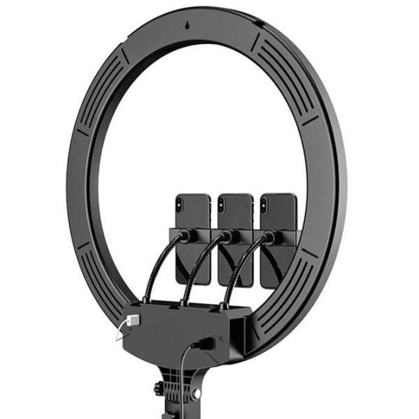 Штатив с круглой лампой Selfie Ring Light M18K 18" Черный photo 4