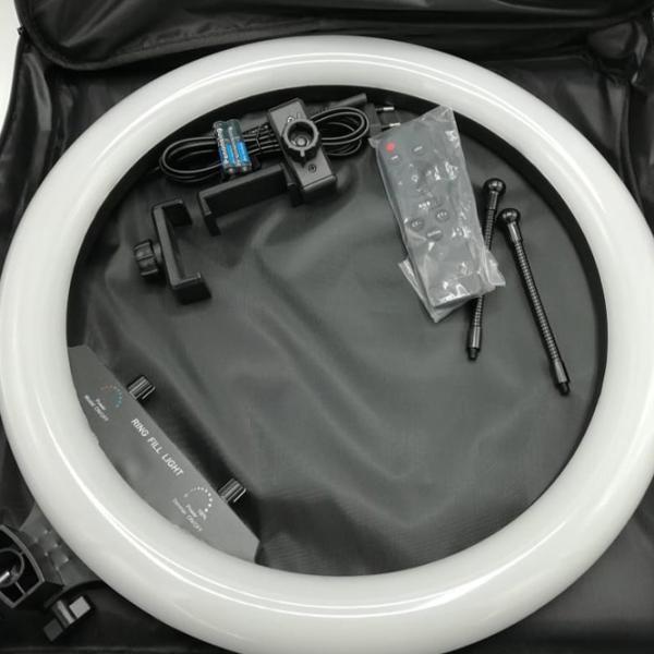 Штатив с круглой лампой Selfie Ring Light M18K 18" Черный photo 5