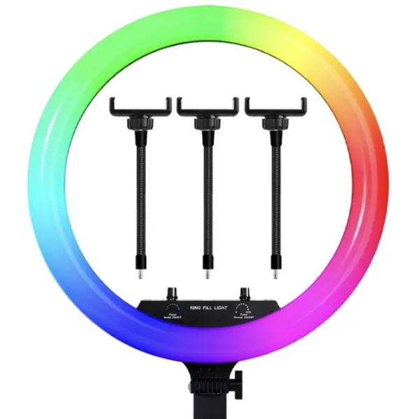 Штатив с круглой лампой Selfie Ring Light M18K 18" Черный photo 6