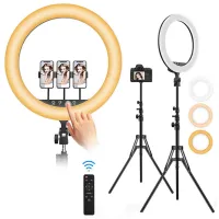 Trepied cu lampă Selfie Ring Light M-45 457 mm Black photo 3