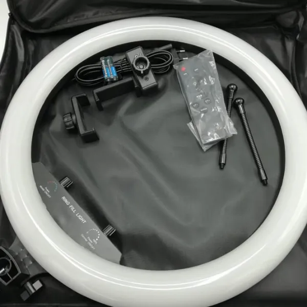 Штатив с круглой лампой Selfie Ring Light M-45 457 мм Черный photo 6