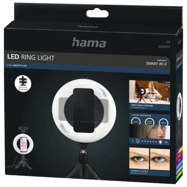 Штатив с круглой лампой Hama SpotLight Smart 80 II (4657) 203 мм Черный photo 11