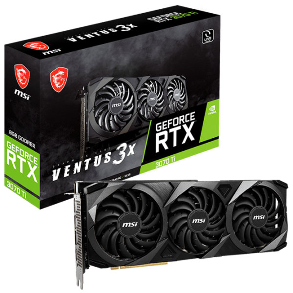 Видеокарта MSI GeForce RTX 3070 Ti VENTUS 3X OC PCI Express x16 4.0 / 8 ГБ photo 6 Видеокарта MSI GeForce RTX 3070 Ti VENTUS 3X OC PCI Express x16 4.0 / 8 ГБ photo 6