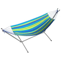 Гамак с рамой FunFit Premium Classic Style 2863 150 кг/ Текстиль/ Синий photo 2