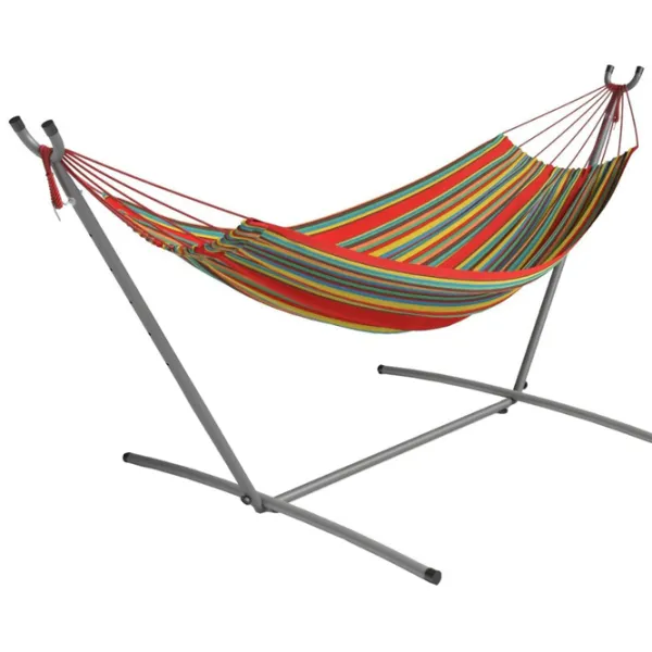 Hamac cu cadru FunFit Premium Classic Style 2865 150 kg/ Țesătură/ Multicolor photo 3